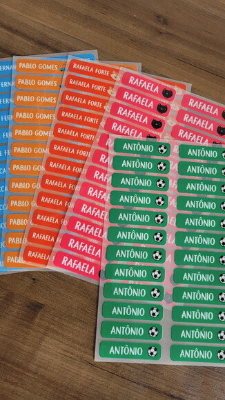 Etiquetas Termocolantes Roupas e Uniformes Escolar 20 Unidades