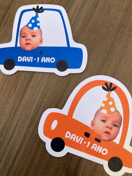 Lembrancinha Imã Rostinho com Foto Carrinhos 20 Unidades