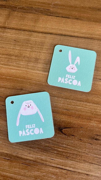 Tag Feliz Páscoa para Produtos Artesanais e Chocolates