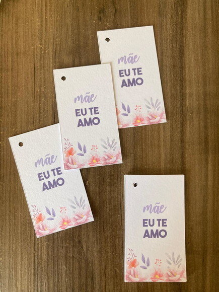 Tag para Artesanato Dia das Mães 80 Unidades