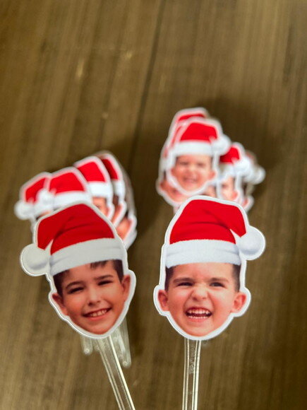 Topper Rostinho de Criança com Foto de Natal