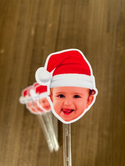 Topper Rostinho de Criança com Foto de Natal