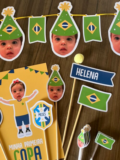 Kit Festa Futebol Copa Personalizado com Foto e Nome