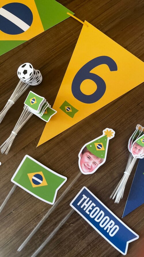 Kit Festa Futebol Copa Personalizado com Foto e Nome