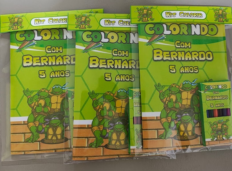Livrinho de Colorir com Mini Lápis de Cor Tartarugas Ninja - 20x