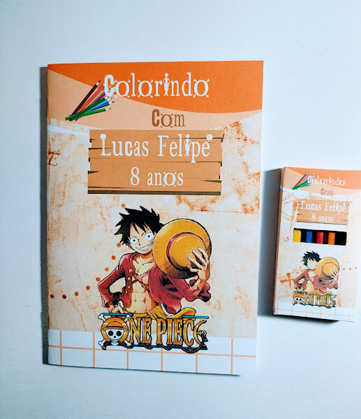 Livrinho de Colorir com Mini Lápis de Cor - One Piece - 20x14cm