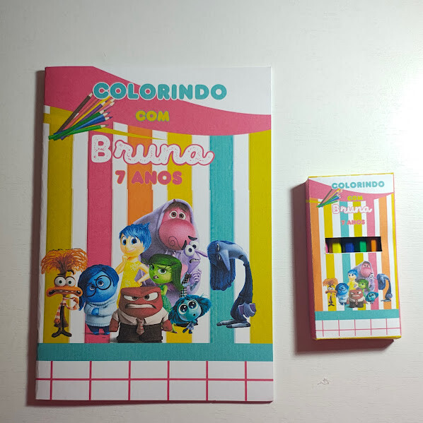Livrinho de Colorir com Mini Lápis de Cor - Divertidamente - 20x