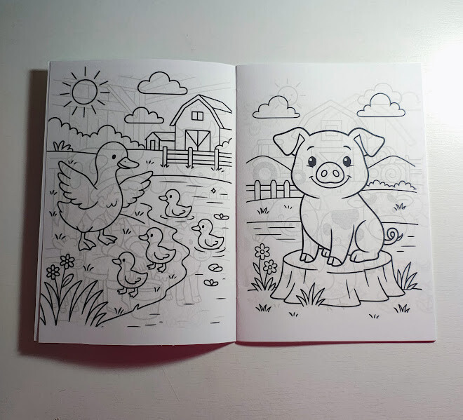 Livrinho de Colorir com Mini Lápis de Cor - Fazendinha - 20x14cm