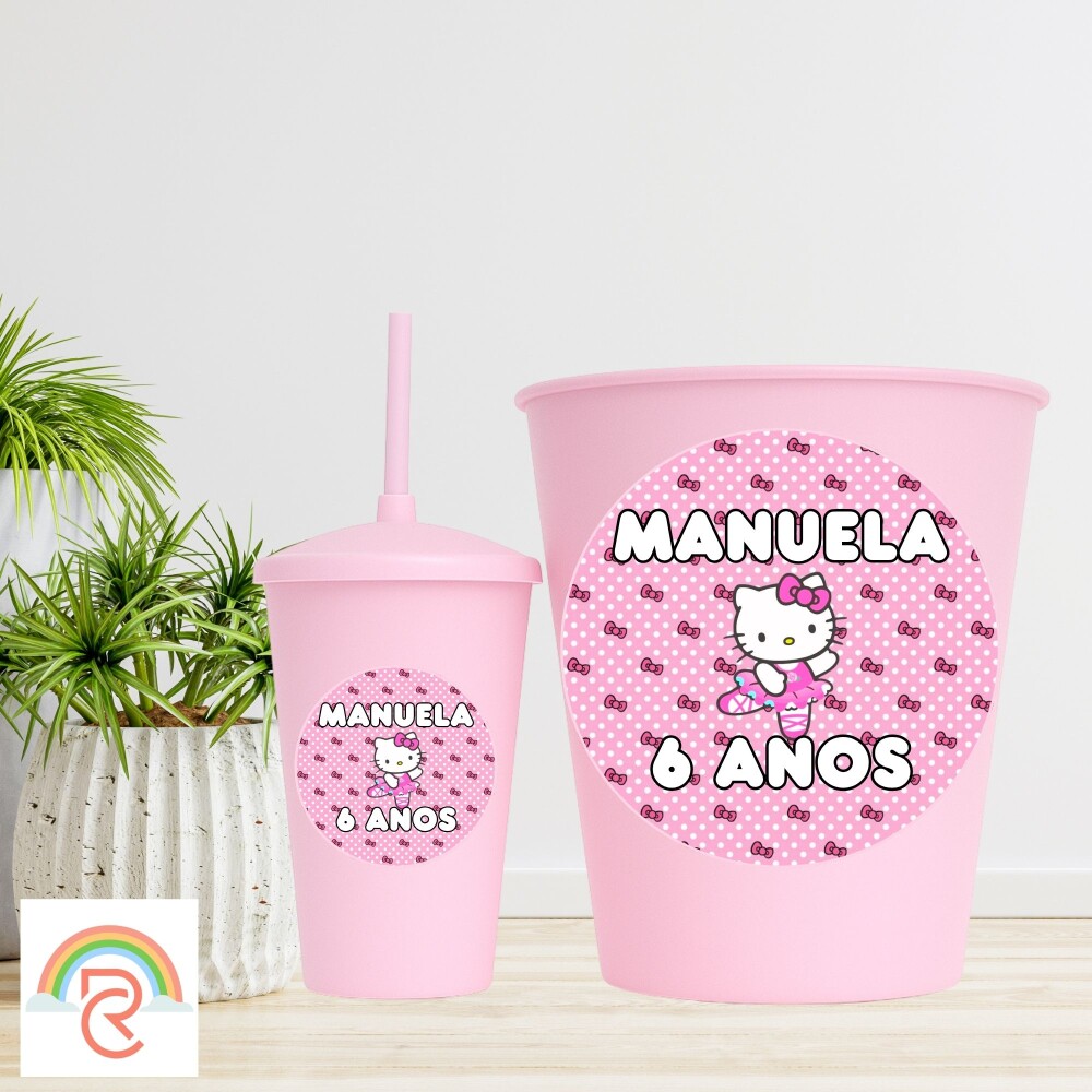 Kit Cinema - Balde de Pipoca com copo Twister personalizado - Hel