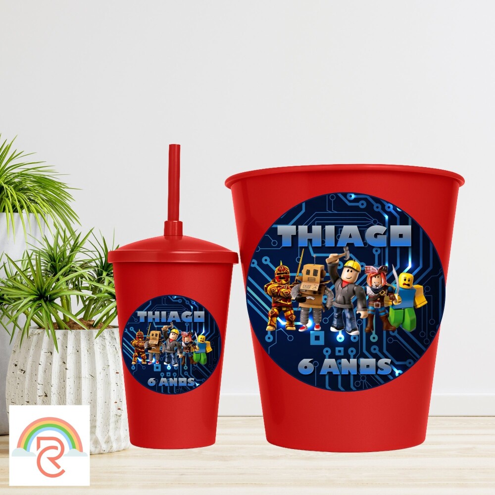 Kit Cinema - Balde de Pipoca com copo Twister personalizado - Rob