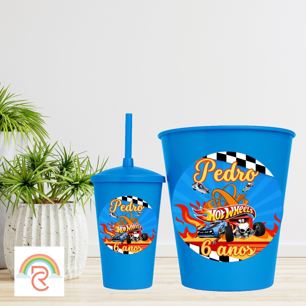 Kit Cinema - Balde de Pipoca com copo Twister personalizado - Hot