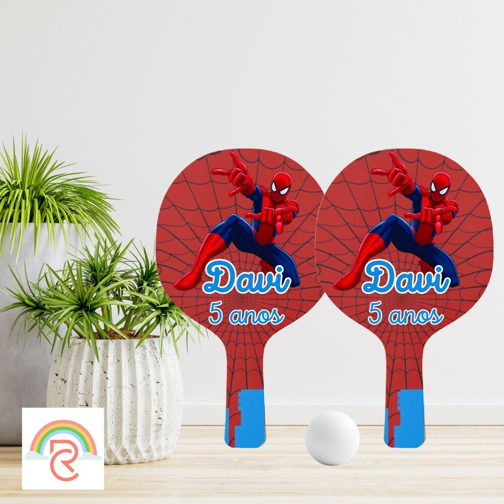 Raquete de Ping Pong Personalizada - Homem Aranha - Todos os tema