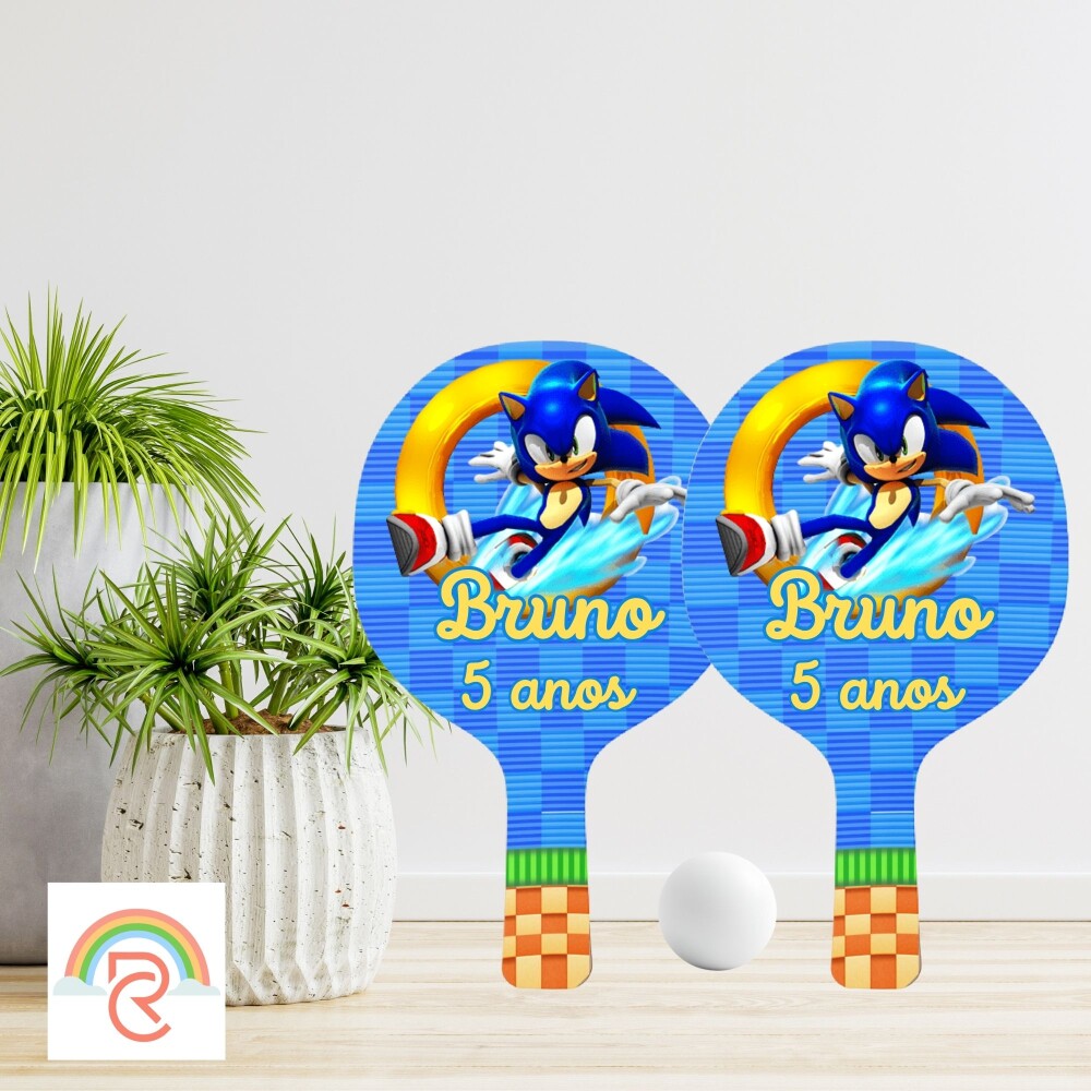 Raquete de Ping Pong Personalizada - Sonic - Todos os temas