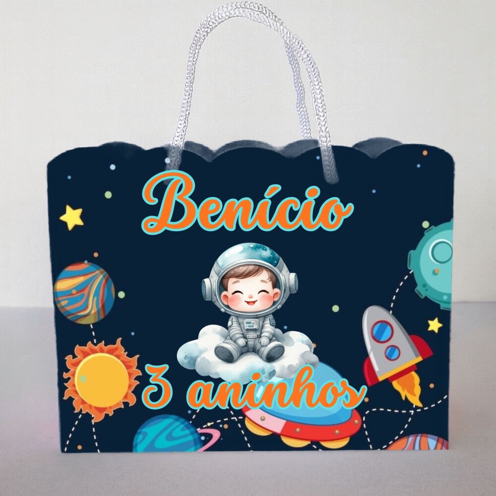 Sacolinha Personalizada Astronauta - Todos os temas