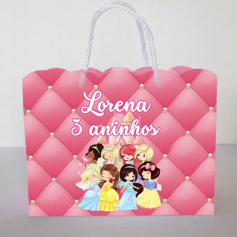 Sacolinha Personalizada Princesas - Temos todos os temas