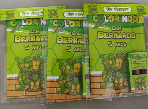 Livrinho de Colorir com Mini Lápis de Cor Tartarugas Ninja - 20x