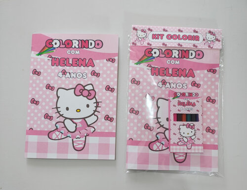 Livrinho de Colorir com Mini Lápis de Cor Hello Kitty - 20x14cm