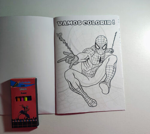Livrinho de Colorir com Mini Lápis de Cor - Homem Aranha - 20x14