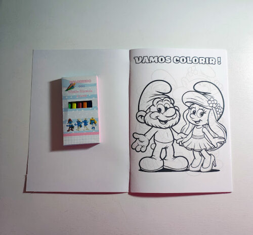 Livrinho de Colorir com Mini Lápis de Cor - Smurf - 20x14cm - To