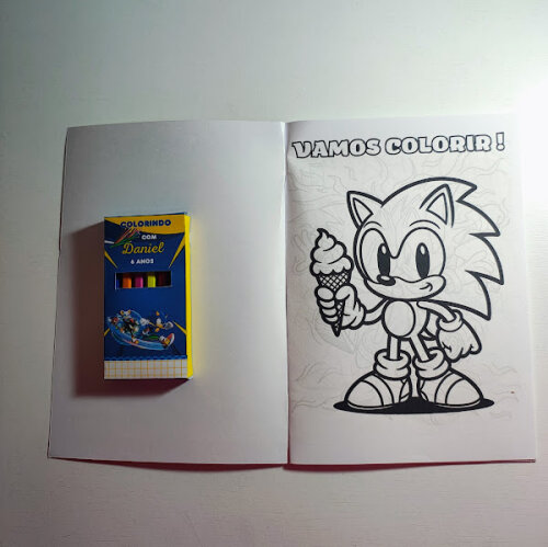 Livrinho de Colorir com Mini Lápis de Cor - Sonic - 20x14cm - To
