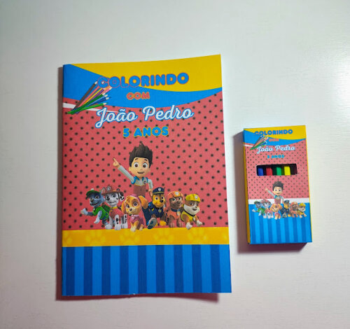 Livrinho de Colorir com Mini Lápis de Cor - Patrulha Canina - 20x14cm - Todos os temas