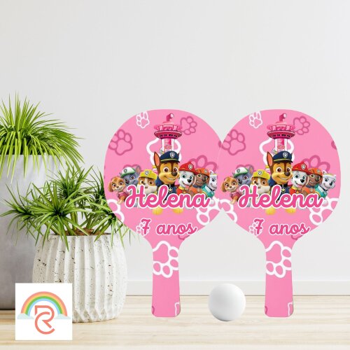 Raquete de Ping Pong Personalizada - Patrulha Canina - Todos os temas