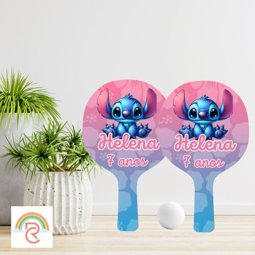 Raquete de Ping Pong Personalizada - Stitch - Todos os temas