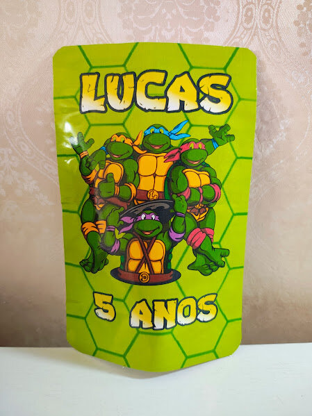 Saquinho Zip Lock Personalizado G -Tartarugas Ninja 12x20 cm - Todos os temas