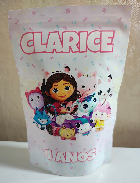 Saquinho Zip Lock Personalizado M - Gaby e a casa mágica - 10X17 cm - Todos os temas