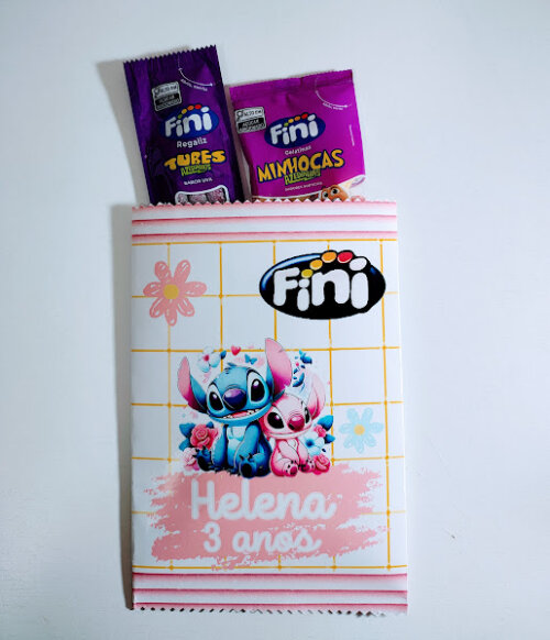 Saquinho Rótulo Personalizado - Stitch- 20x14 - Todos os temas