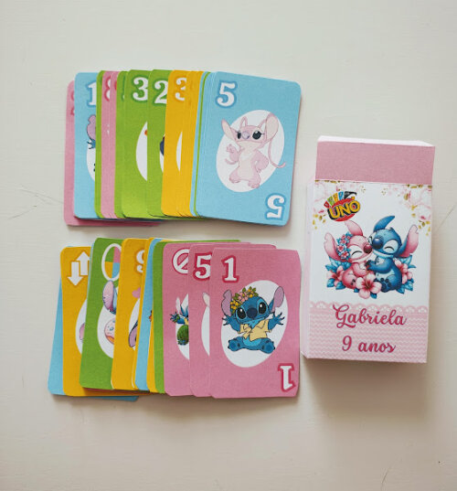 Jogo Uno Personalizado - Stitch - 56 Cartas - Todos os Temas