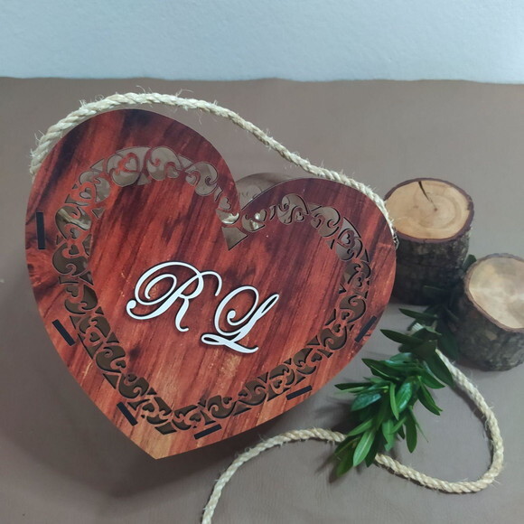 2 Cestinhas para Florista Coração Rústica