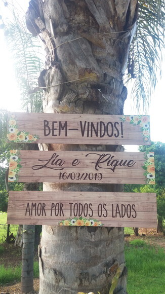 3 Placas casamento indicativa/Sinalização em MDF