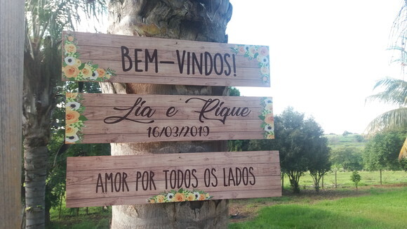 3 Placas casamento indicativa/Sinalização em MDF