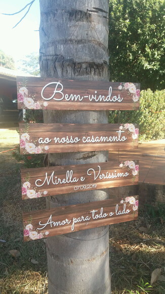 4 Placas Casamento Indicativa/sinalização em mdf