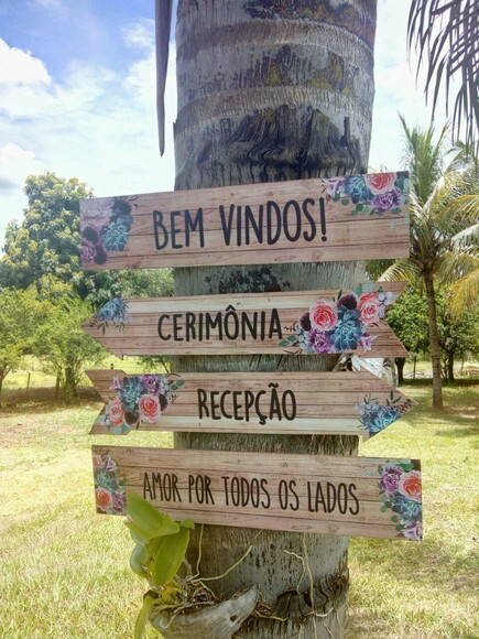 4 Placas casamento indicativa/Sinalização em MDF