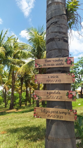 4 Placas casamento indicativas em MDF