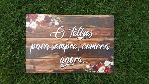 4 placas de casamento COM SUA FRASE