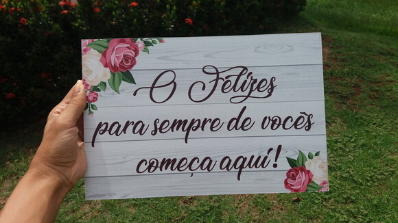 4 placas de casamento COM SUA FRASE