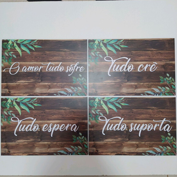 4 Placas de casamento COM SUA FRASE