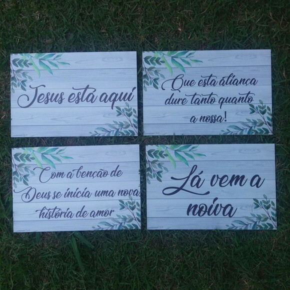4 Placas de casamento COM SUA FRASE
