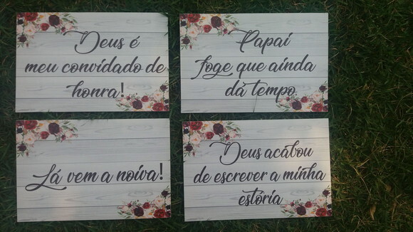 4 Placas de casamento COM SUA FRASE