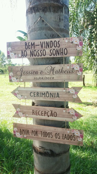5 placas indicativas + 2 Placas das cadeiras COM SUA FRASE