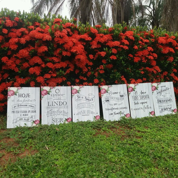 8 Placas de casamento (caminho da cerimônia) 40x30cm