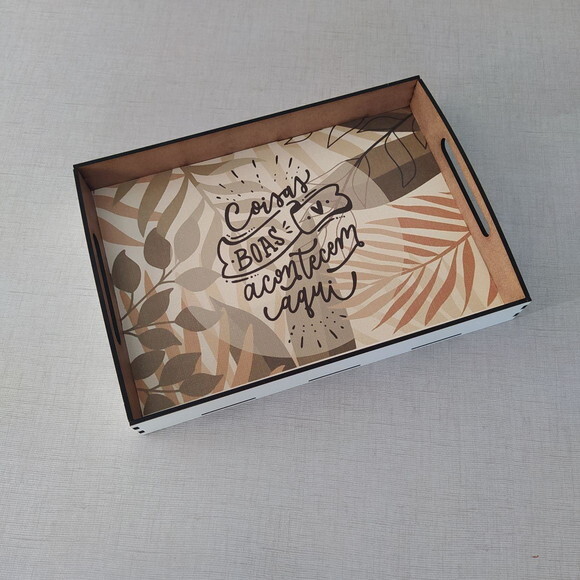 Bandeja Personalizada 25x18cm Mesa Posta/ Café da Manhã