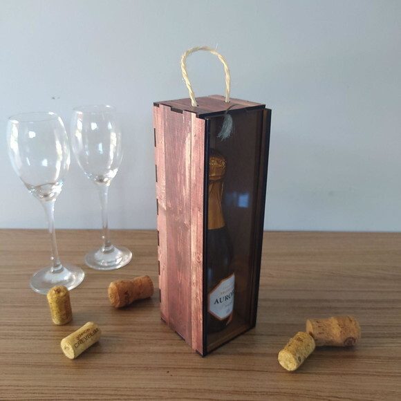 Caixa com Alça p/ Mini Bebidas (tampa em Acrílico)