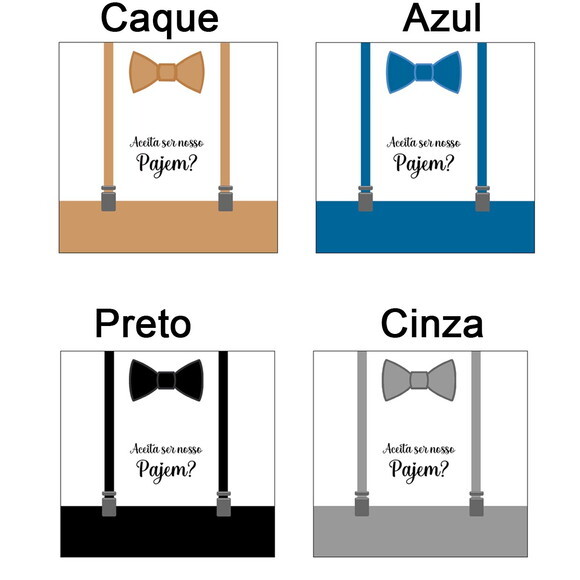 Caixa Convite de Pajem Suspensório 15x15cm