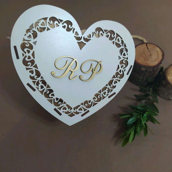 Cestinha para Florista coração arabesco