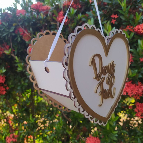 Cestinha Para Florista Coração Frase