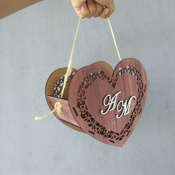 Cestinha para Florista Coração Rústica